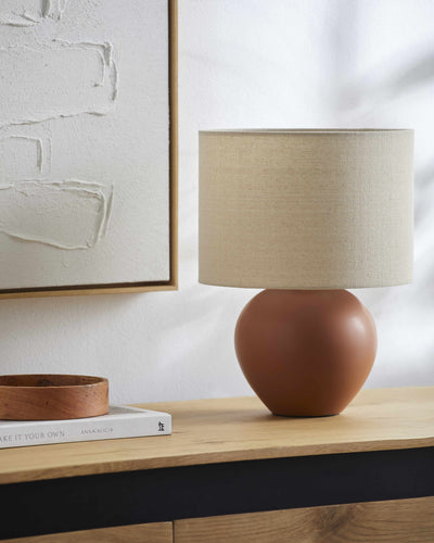 Ferrandina Contemporary Brick Red Table Lamp