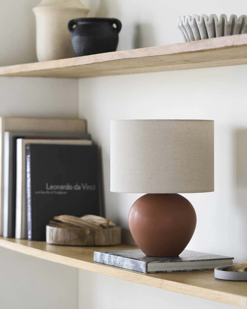 Ferrandina Contemporary Brick Red Table Lamp