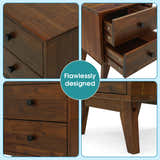 Acacia Silvia 2-Drawer Solid Wood Nightstand