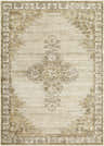 Close-up of the Felice Area Rug, a farmhouse style rug with a traditional beige and brown floral pattern. Design-Rectangle-679