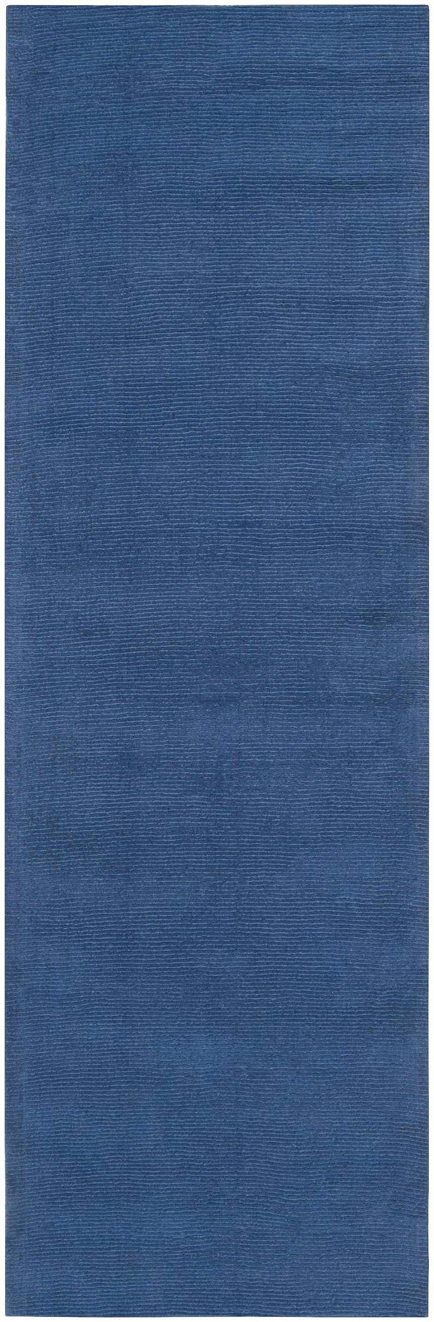 Made to Order Custom Size Brockton Solid Wool Blue Area Rug