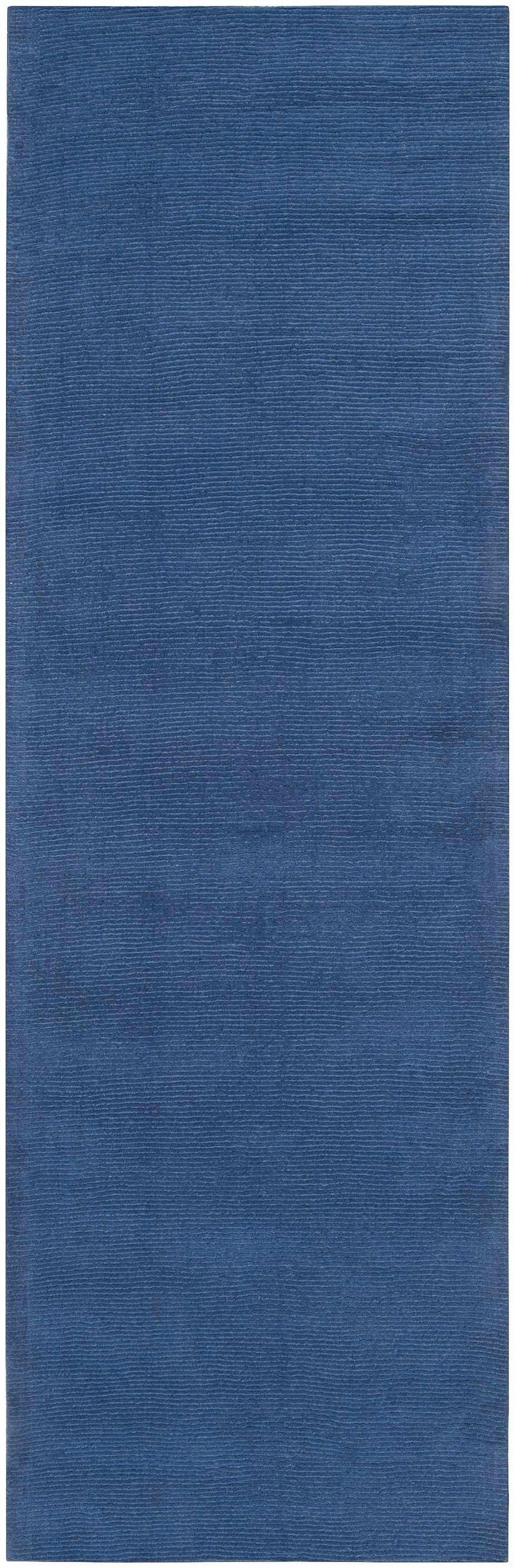 Made to Order Custom Size Brockton Solid Wool Blue Area Rug