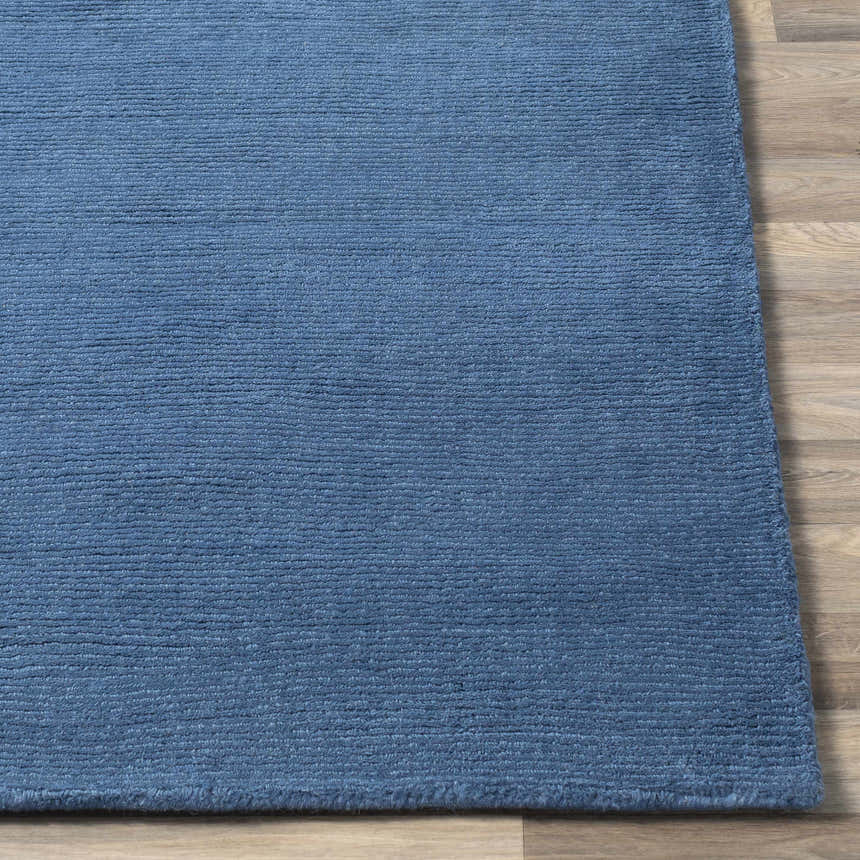 Made to Order Custom Size Brockton Solid Wool Blue Area Rug
