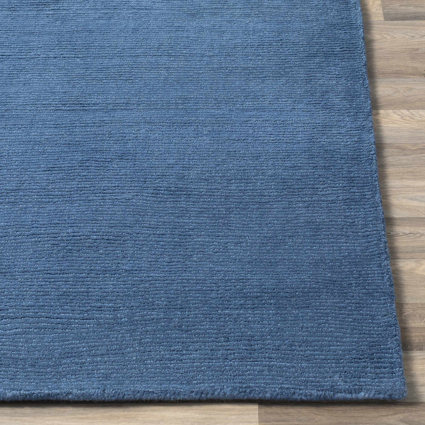 Made to Order Custom Size Brockton Solid Wool Blue Area Rug