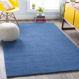 Made to Order Custom Size Brockton Solid Wool Blue Area Rug
