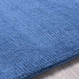 Made to Order Custom Size Brockton Solid Wool Blue Area Rug