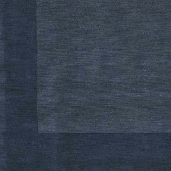 Sample Bordered Solid Ink Blue Wool Rug