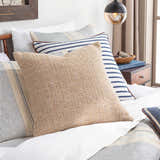 Freeman Tan Square Throw Pillow