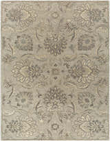 Detailed floral pattern in gray, brown, and cream on the wool Froim Area Rug. Design-Rectangle-811