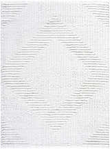 Close-up of the Ashlyn Cream Area Rug showing its shag texture and subtle geometric pattern. Design-Rectangle-537