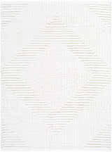 Close-up of the Ashlyn White Area Rug featuring a subtle geometric pattern and soft shag texture. Design-Rectangle-537