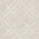 Fyffe Embossed Beige Wool Area Rug