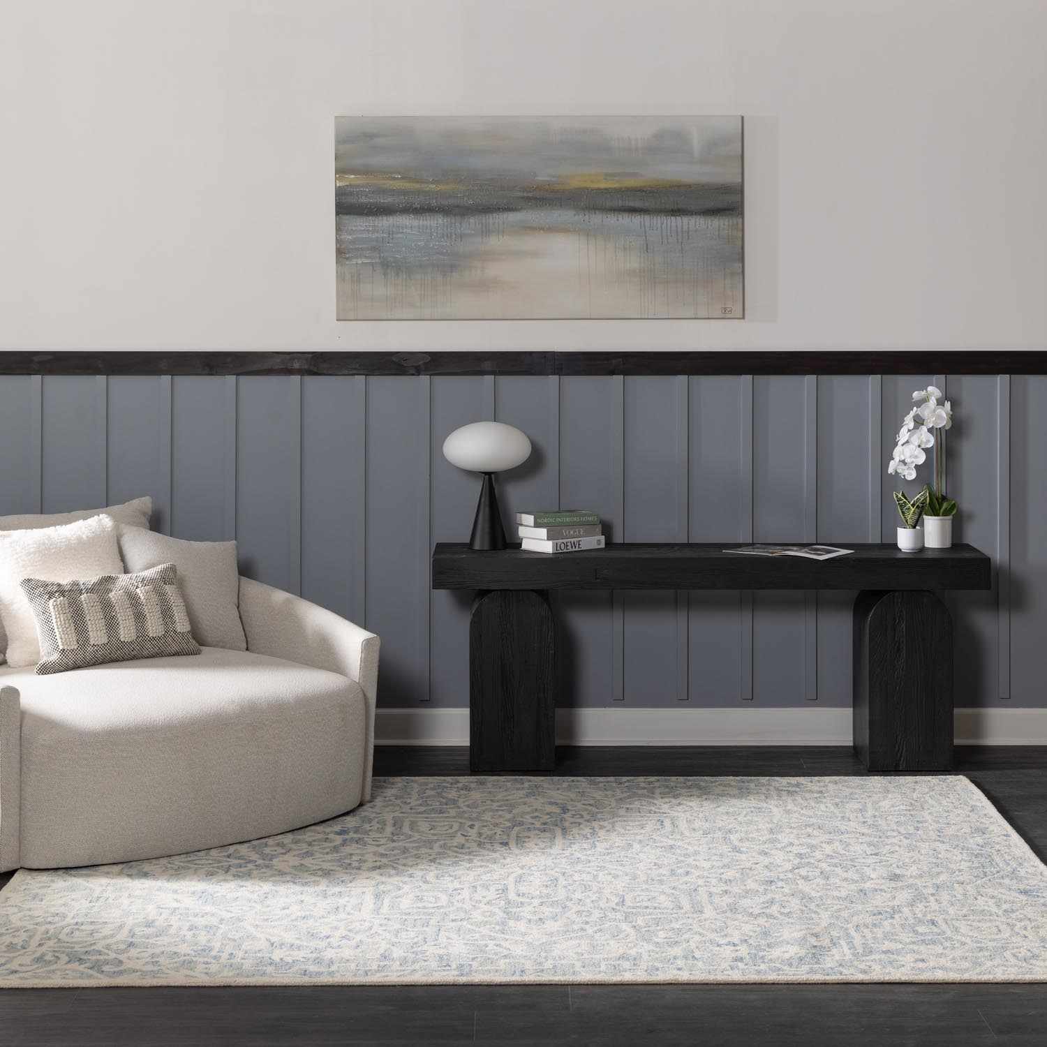 Gagebrook Blue Wool Area Rug