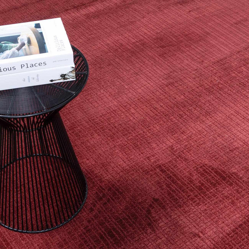 Gunther Red Hand Loomed Cut and Sew Custom Rug