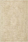 Close-up of the Antoan Sandstone Area Rug. Traditional design in ivory, sandstone, and taupe hues. Machine woven polyester rug. Design-Rectangle-6796
