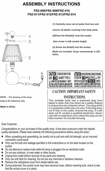 Granjenal Shiny White Ceramic Table Lamp