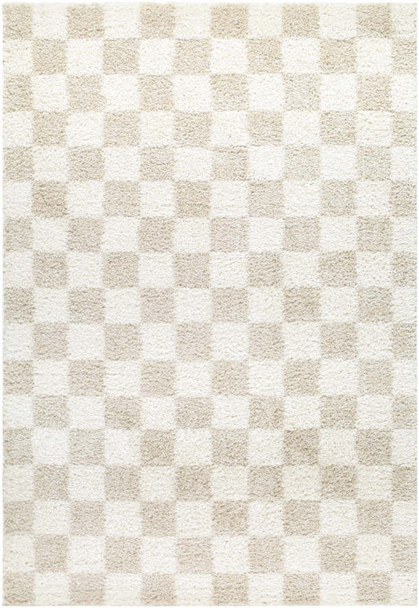 Sample Gridline Off White & Ivory Checkered Area Rug