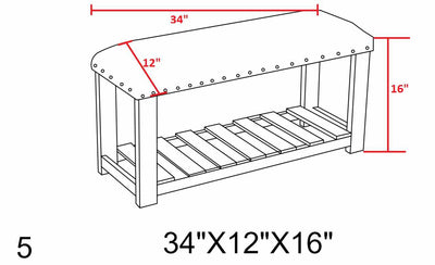 Greymouth Patterned Cushioned Wood Bench