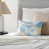 Gulod Blue Abstract Leaf Throw Pillow - Clearance