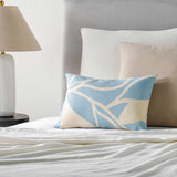 Gulod Blue Abstract Leaf Throw Pillow - Clearance