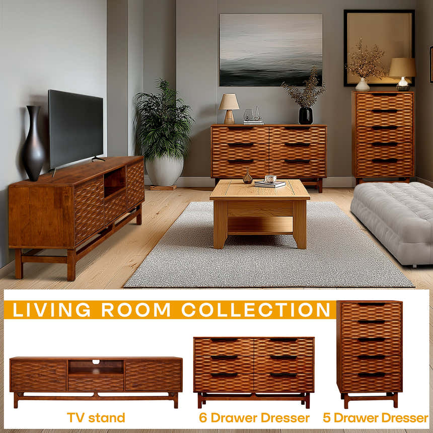 Acacia Elara Dresser with 6 Drawers