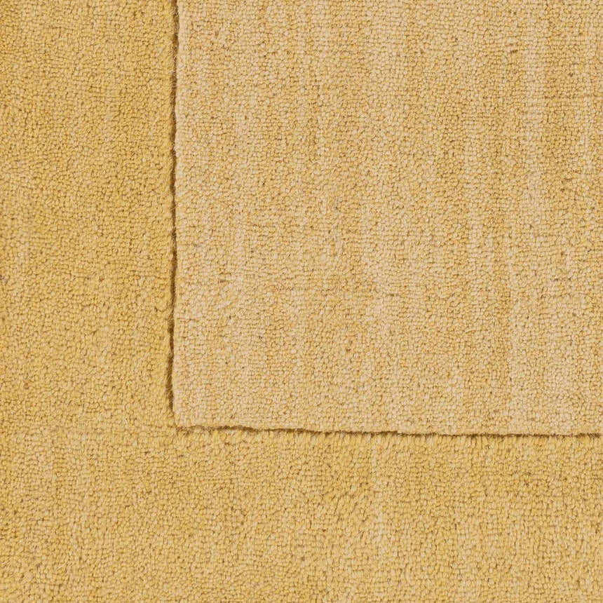 Sample Bordered Solid Camel Yellow Wool Rug