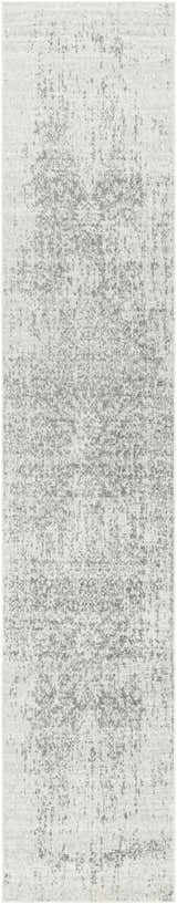 Close-up of Livabliss Harput HAP-1024 area rug. Traditional farmhouse style in charcoal, gray, and off-white. Design-Runner-2720