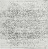 Close-up of the Livabliss Harput HAP-1024 area rug. Traditional design in charcoal, medium gray, and off-white tones. Design-Square-67