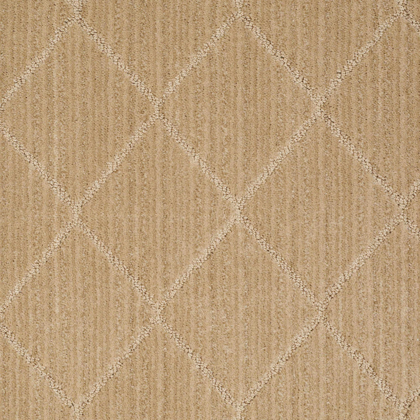 Hawkins Dark Beige Diamond Cut and Sew Custom Rug