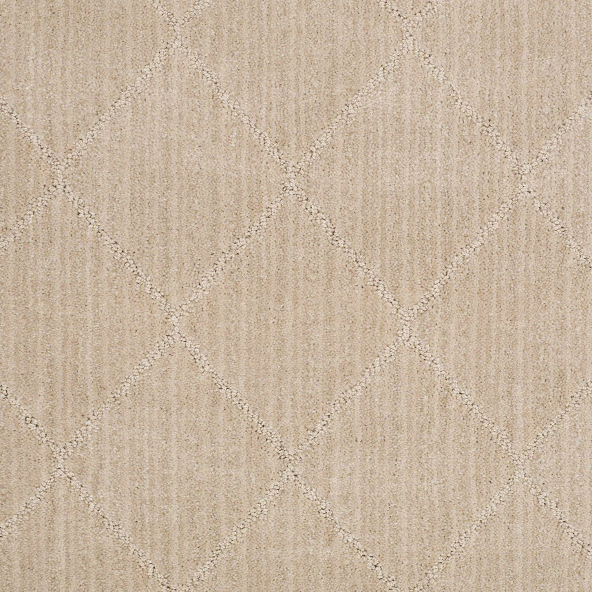 Hawkins Beige Diamond Cut and Sew Custom Rug