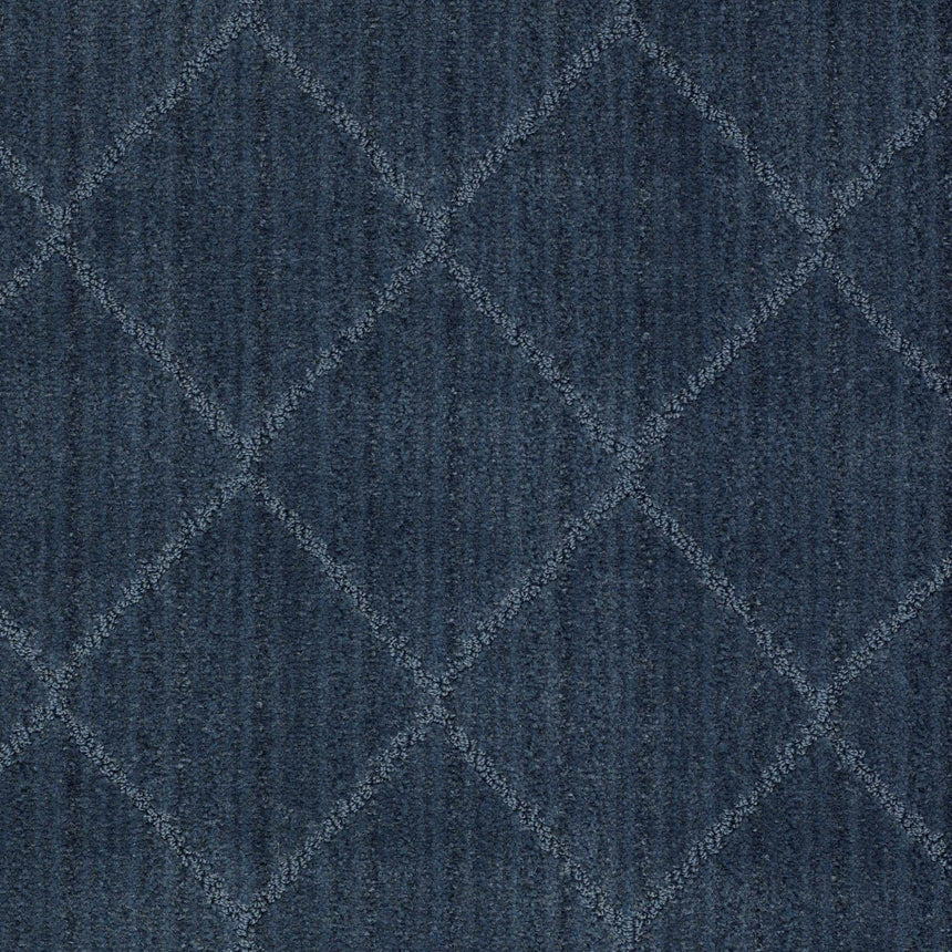 Hawkins Dark Blue Diamond Cut and Sew Custom Rug