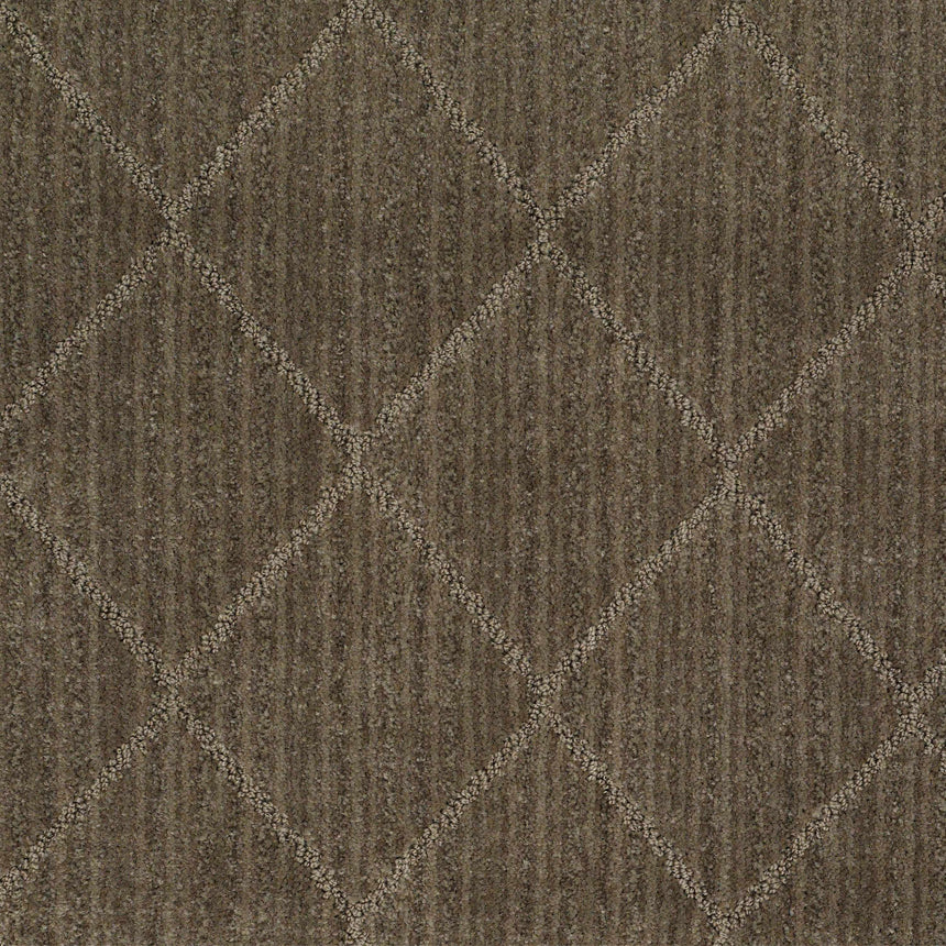 Hawkins Medium Brown Diamond Cut and Sew Custom Rug