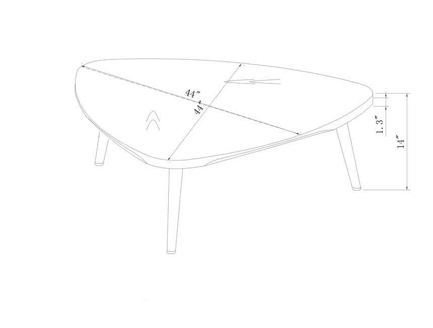 Heemskerk MDF Triangular Coffee Table