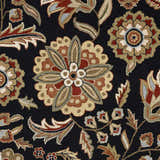 Sample Heaters Black Floral Wool Carpet
