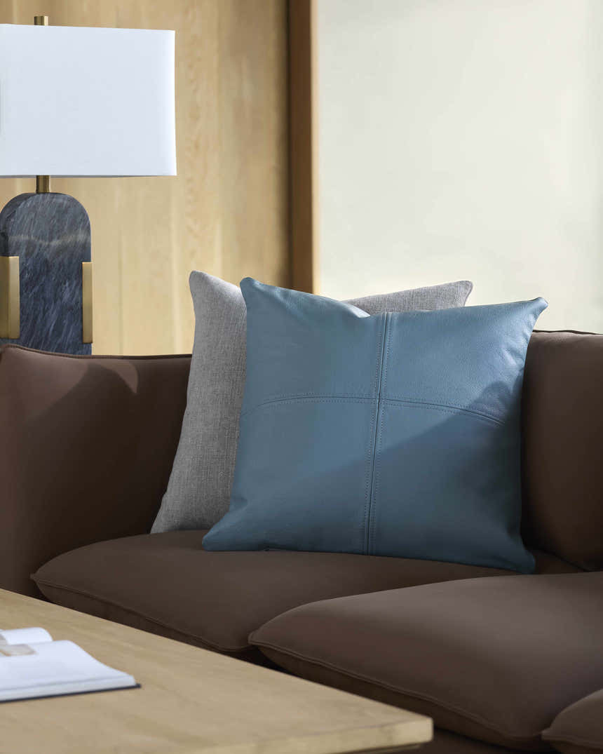 Hellshire Blue Square Throw Pillow - Clearance