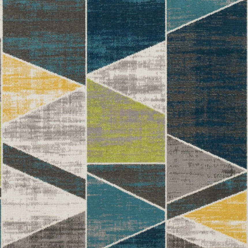 Sample Hessel Green Triangles Area Rug - Clearance