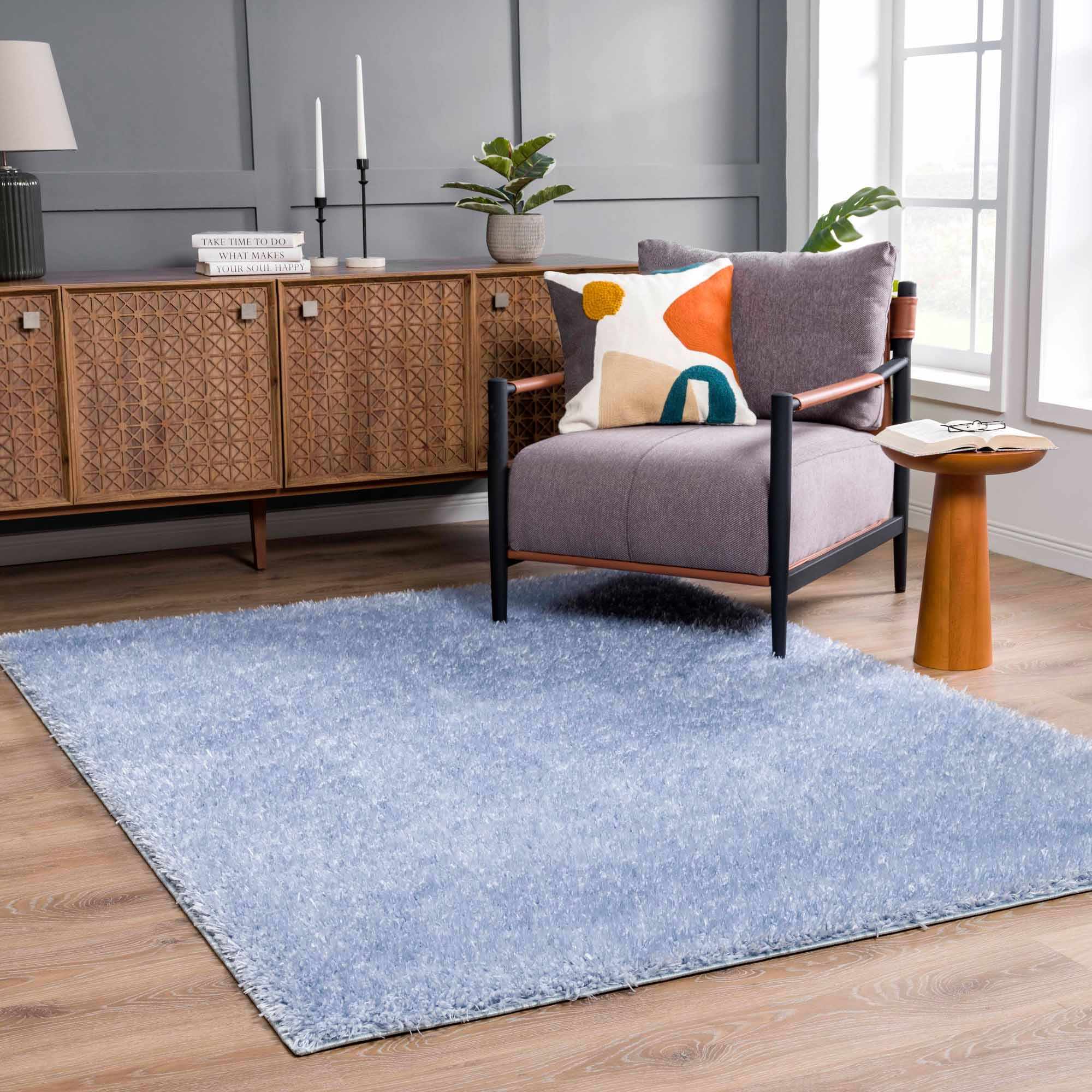Faina Solid Aqua Shag Washable Area Rug - Clearance – Boutique Rugs