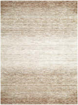 Close-up of the Amaury Area Rug. Cream, dark brown, and medium gray hues create a traditional, farmhouse style. Design-Rectangle-537