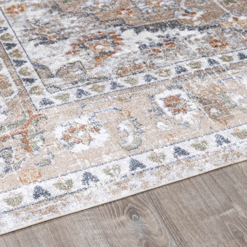 Hiti Beige Flat Pile Washable Rug