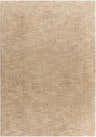 Close-up of the beige and tan Atreus Area Rug, featuring a traditional, subtle geometric pattern and soft texture. Design-Rectangle-6796