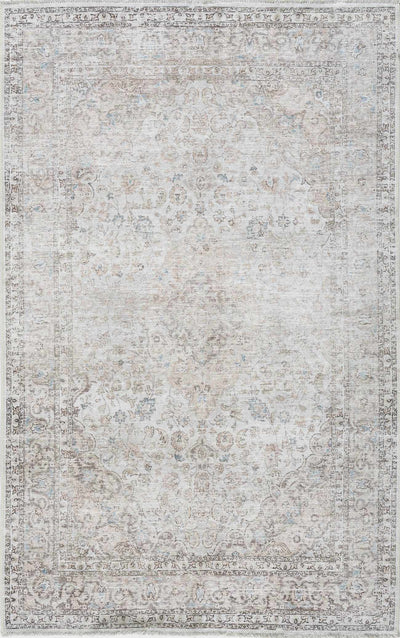 Cream Holi-2301 Washable Area Rug