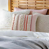 Hopatcong Peach Textured Striped Throw Pillow