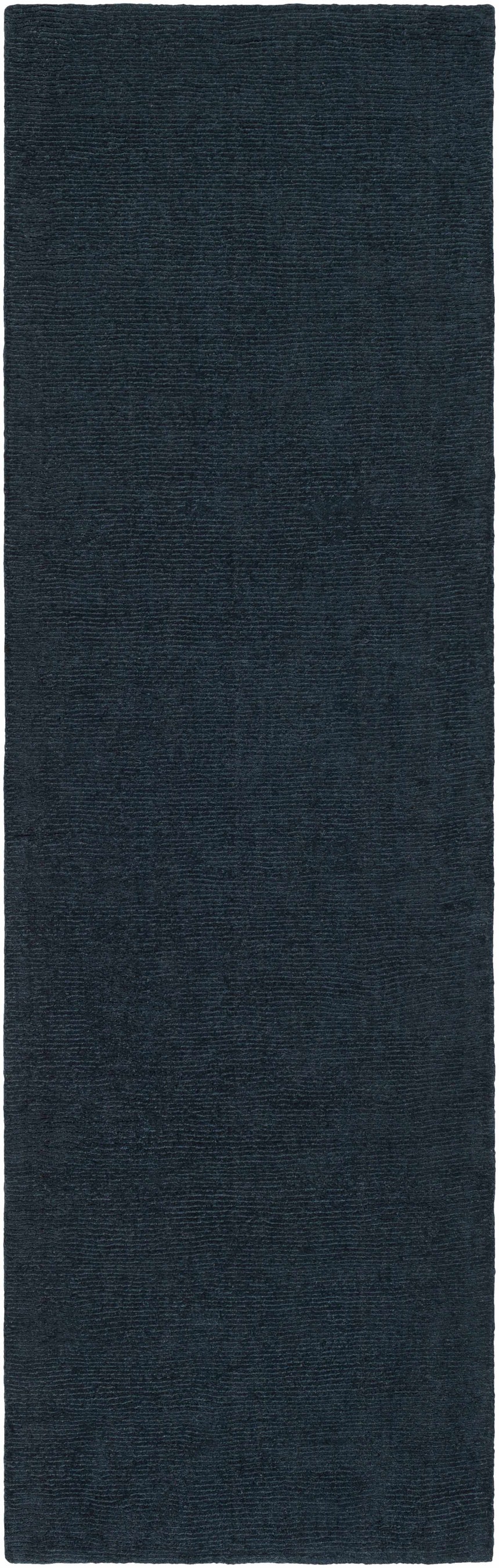 Made to Order Custom Size Brockton Solid Wool Dark Blue Area Rug