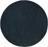 Made to Order Custom Size Brockton Solid Wool Dark Blue Area Rug