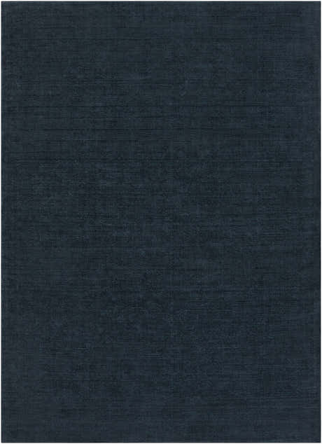 Made to Order Custom Size Brockton Solid Wool Dark Blue Area Rug