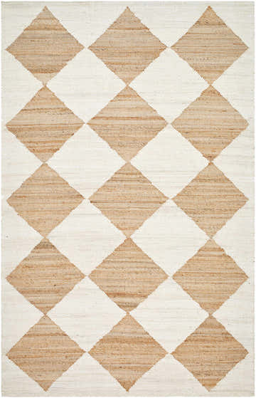 Handmade Antho Vivir x LIVABLISS VVAT-2301 area rug with a beige diamond pattern on ivory jute. Woven texture. Design-Rectangle-576
