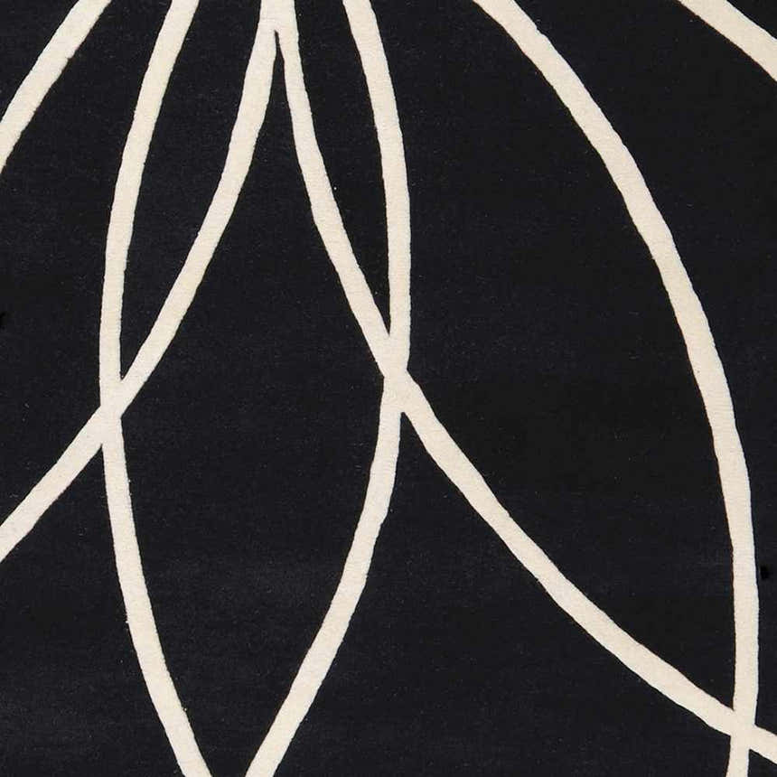 Sample Davison Black Geometric Wool Carpet
