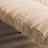Manzaneque Chenille Striped Beige Bench