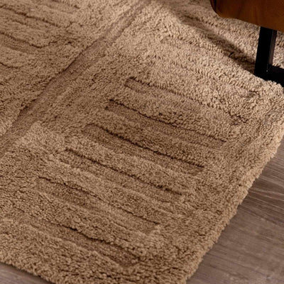 Washable Handmade Wool Rug - Brown