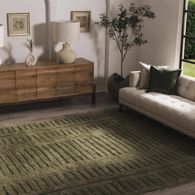 Washable Wool Rug - Green